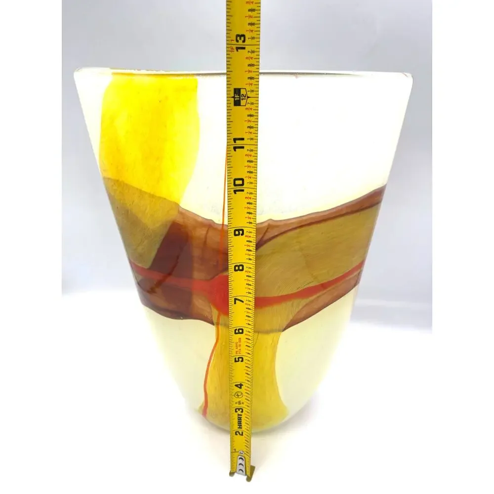 Vilniaus Stiklo Studija Modernist Lithuanian Art Glass Vase 12.5